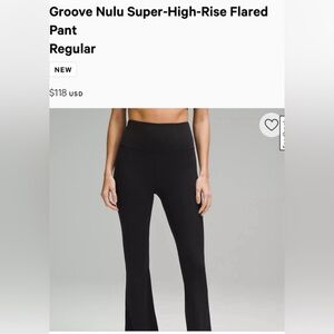 Lululemon Groove Nulu Flare Super High Rise Size 6. Excellent Condition.